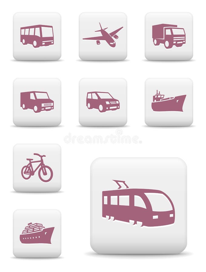 Insieme dell'icona del trasporto illustrazione vettoriale Insieme dell'icona del trasporto illustrazione vettoriale