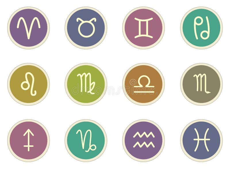Insieme dell'icona dello zodiaco illustrazione vettoriale Insieme dell'icona dello zodiaco illustrazione vettoriale