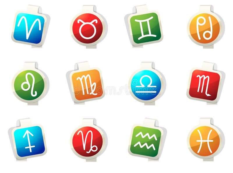 Insieme dell'icona dello zodiaco royalty illustrazione gratis Insieme dell'icona dello zodiaco royalty illustrazione gratis