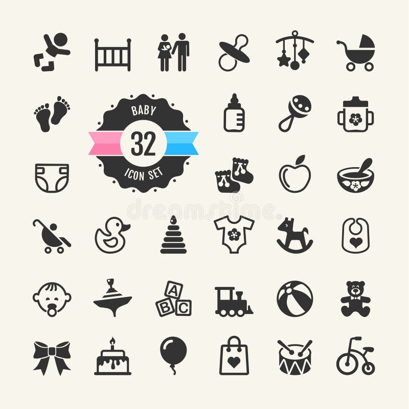 Insieme dell'icona di web. Bambino illustrazione vettoriale Insieme dell'icona di web. Bambino illustrazione vettoriale