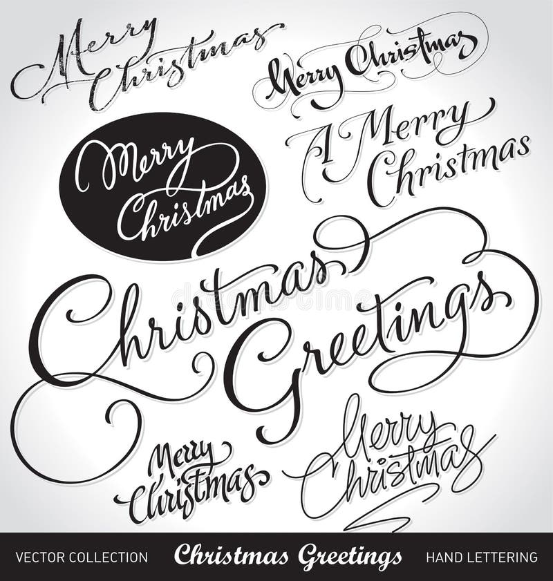 Insieme dell'iscrizione della mano di natale royalty illustrazione gratis Insieme dell'iscrizione della mano di natale royalty illustrazione gratis