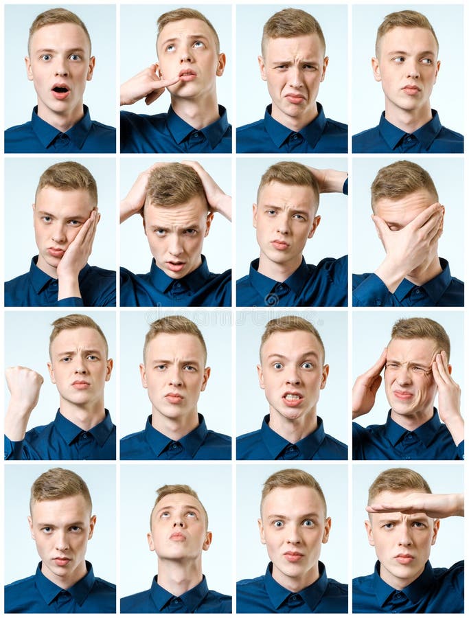 Insieme dell'uomo emozionale bello fotografie stock Insieme dell'uomo emozionale bello fotografie stock