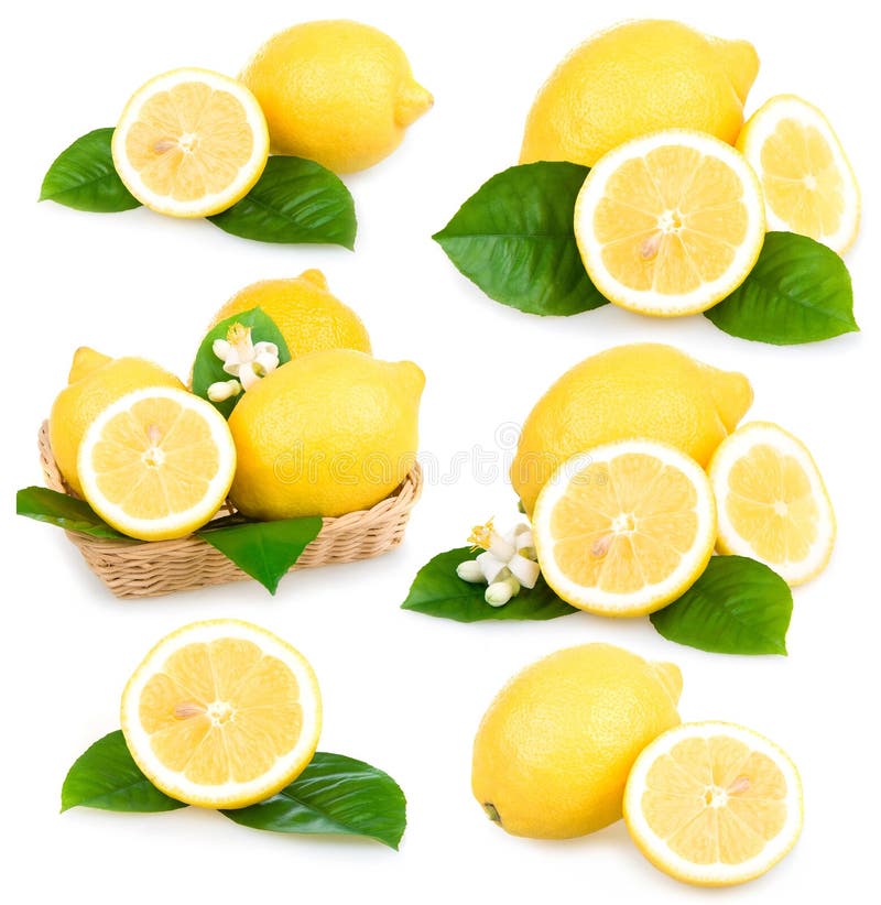 Insieme della frutta matura del limone isolata