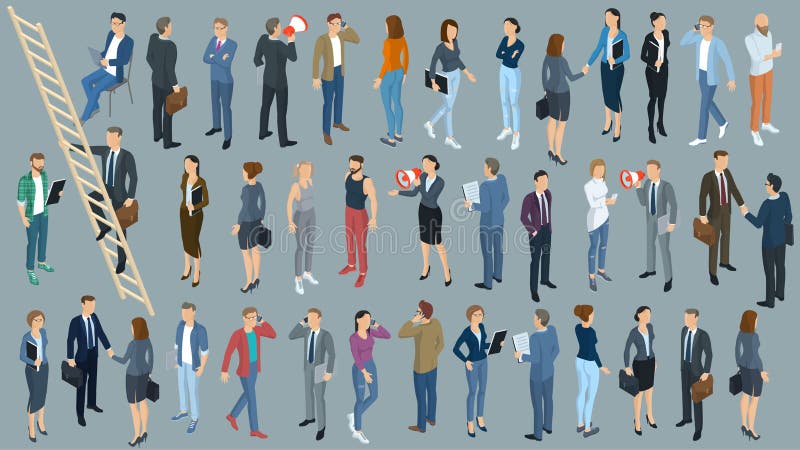 Insieme della gente isometrica di vettore royalty illustrazione gratis