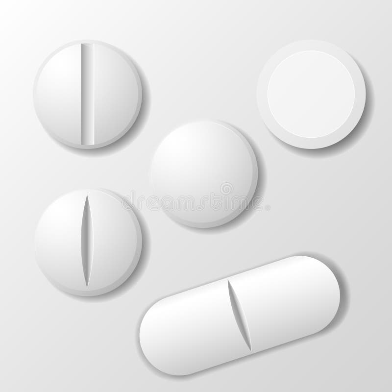Insieme della pillola della medicina - droga della compressa