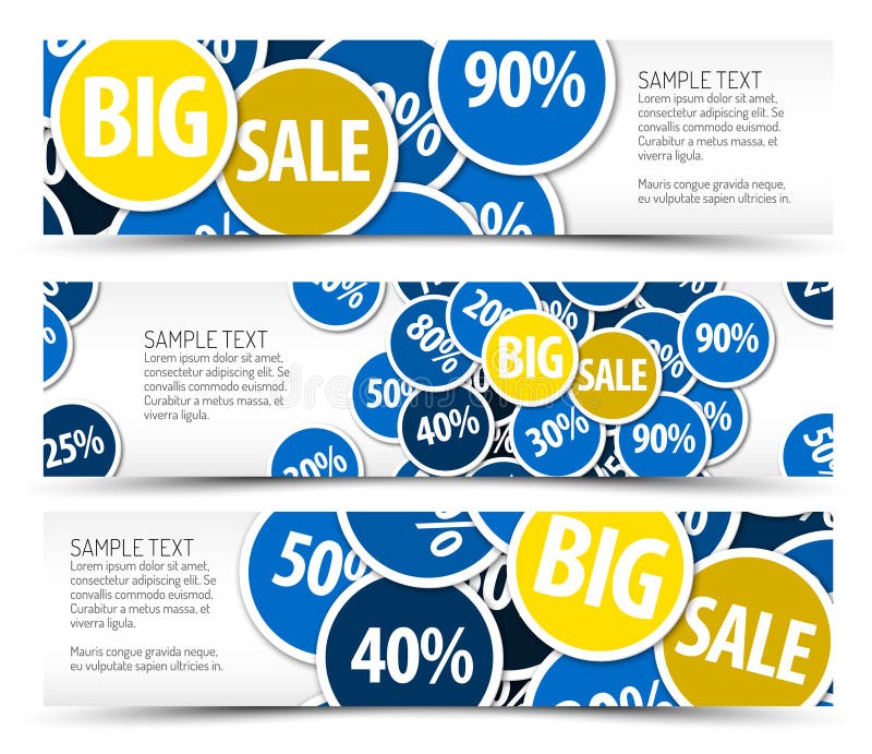 Insieme delle bandiere orizzontali di grande vendita royalty illustrazione gratis Insieme delle bandiere orizzontali di grande vendita royalty illustrazione gratis