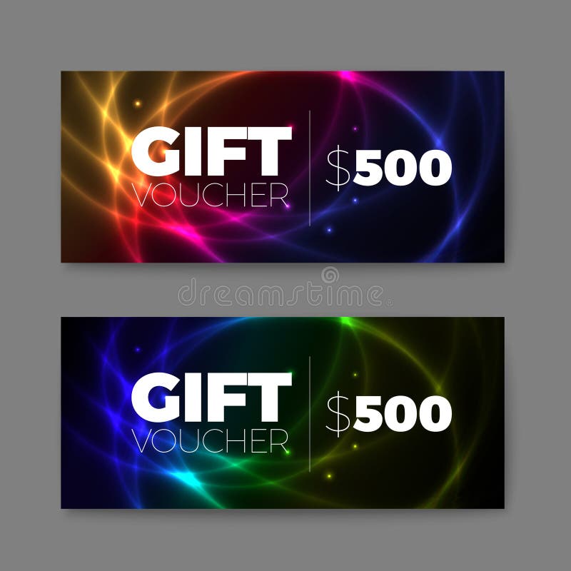 Insieme delle carte del buono del regalo (sconto) illustrazione di stock Insieme delle carte del buono del regalo (sconto) illustrazione di stock