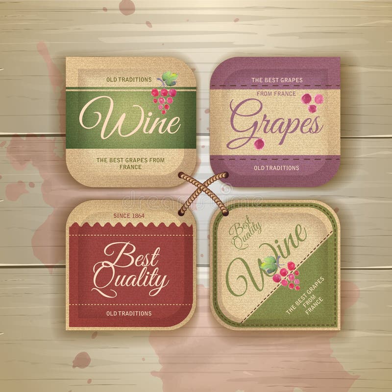 Insieme delle etichette d'annata del vino royalty illustrazione gratis Insieme delle etichette d'annata del vino royalty illustrazione gratis