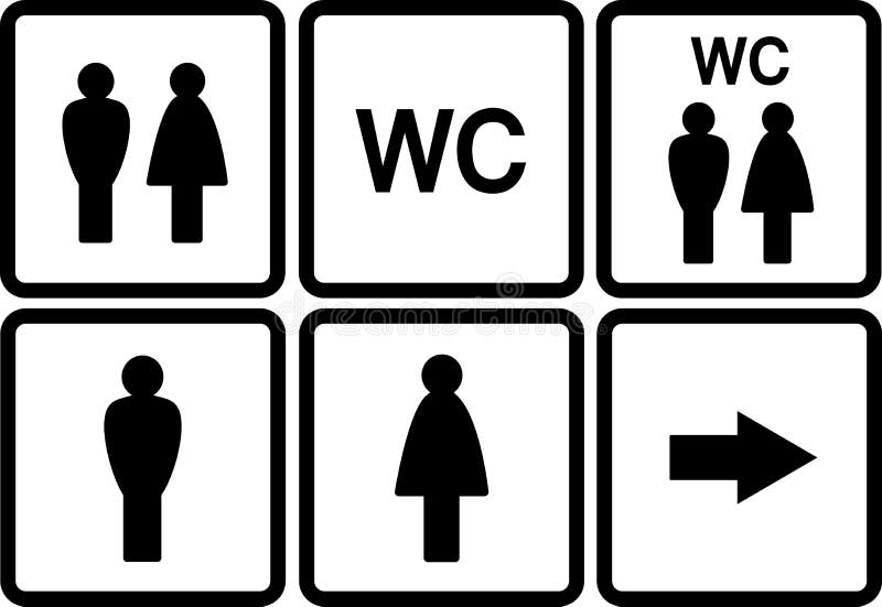 Insieme delle icone del wc illustrazione vettoriale