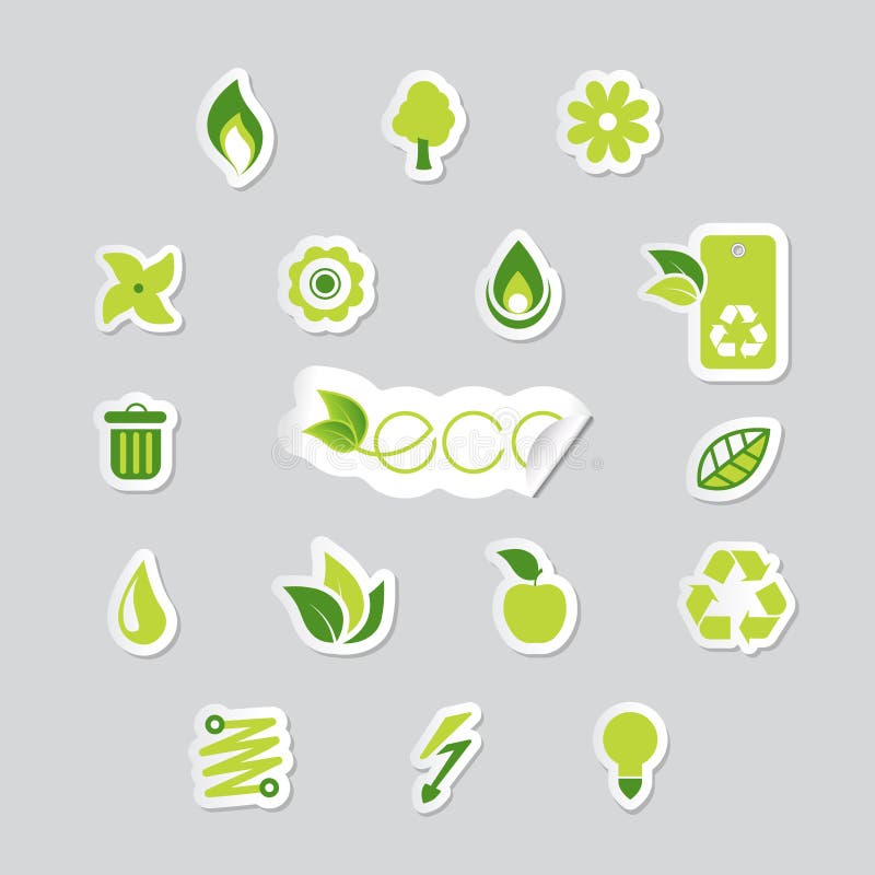 Set of ecology icons. Vector. Set of ecology icons. Vector