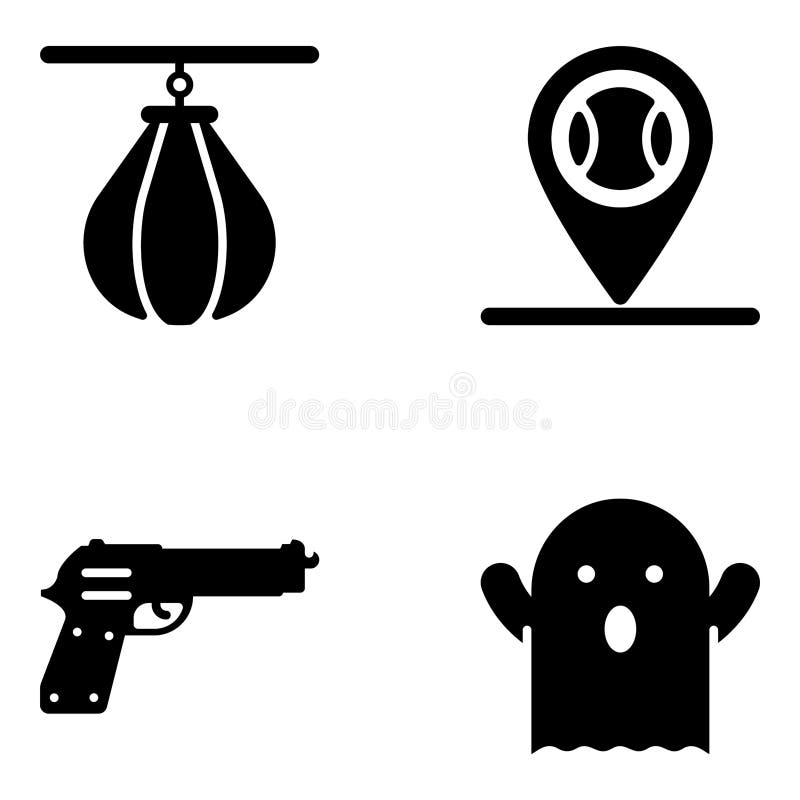 Insieme delle icone di glifo del gioco illustrazione vettoriale Insieme delle icone di glifo del gioco illustrazione vettoriale