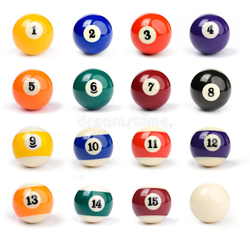 Set of billiard balls on a white background. Set of billiard balls on a white background