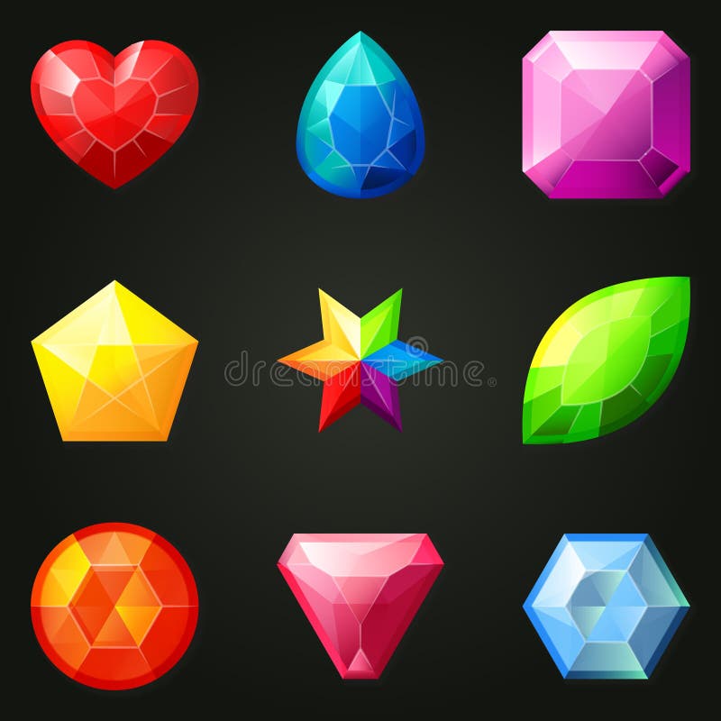 Insieme delle pietre preziose con differenti forme royalty illustrazione gratis Insieme delle pietre preziose con differenti forme royalty illustrazione gratis