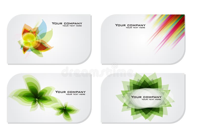 Insieme delle schede floreali variopinte astratte del regalo illustrazione di stock Insieme delle schede floreali variopinte astratte del regalo illustrazione di stock