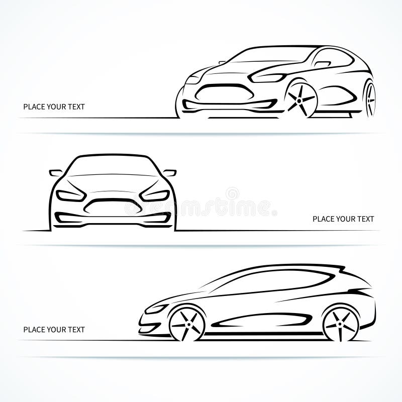 Insieme delle siluette moderne dell'automobile illustrazione di stock Insieme delle siluette moderne dell'automobile illustrazione di stock
