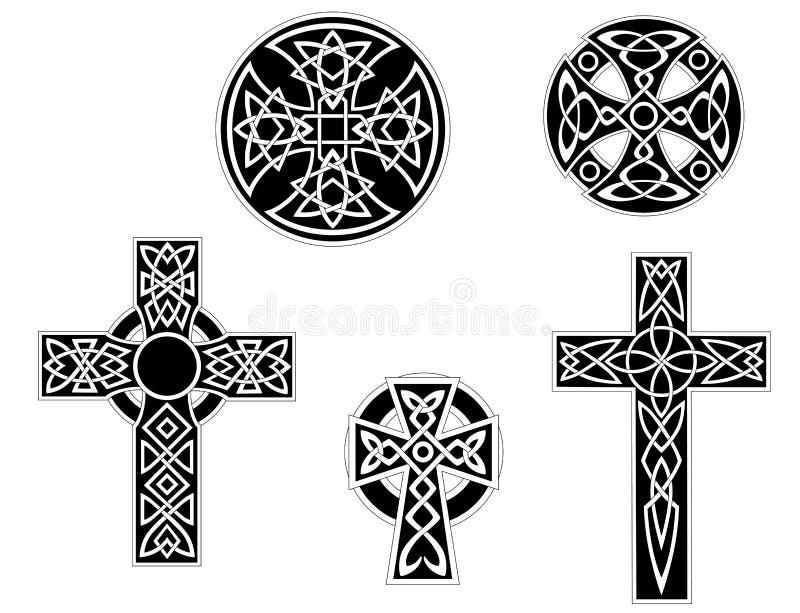 Set of vintage irish celtic crosses. Vector illustration. Set of vintage irish celtic crosses. Vector illustration