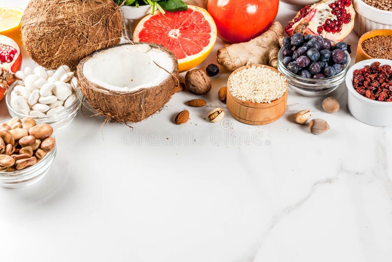 Insieme di alimento sano organico fotografia stock libera da diritti Insieme di alimento sano organico fotografia stock libera da diritti