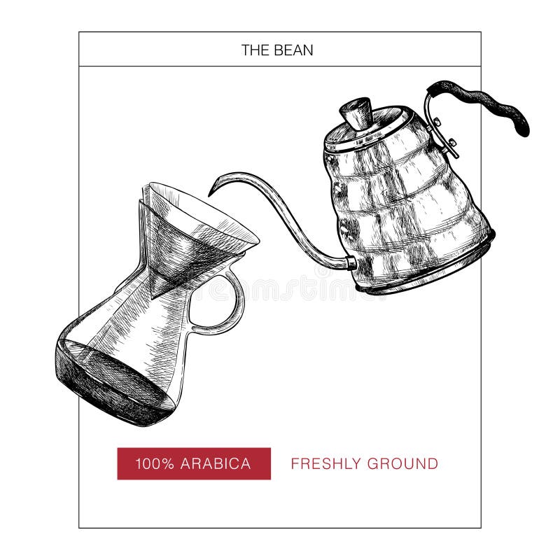 Insieme di caffè Disegnato a mano versi più e bollitore del coffe metodo facente alternativo Icona incisa vettore Progettazione d royalty illustrazione gratis Insieme di caffè Disegnato a mano versi più e bollitore del coffe metodo facente alternativo Icona incisa vettore Progettazione d royalty illustrazione gratis