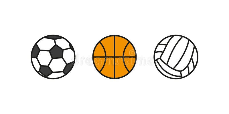 Insieme di calcio di pallacanestro di pallavolo delle palle Le palle stabilite mettono in mostra isolato Vettore illustrazione di stock Insieme di calcio di pallacanestro di pallavolo delle palle Le palle stabilite mettono in mostra isolato Vettore illustrazione di stock