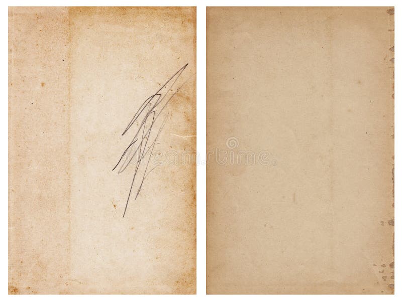 Insieme di carta vintage con segni a matita su una pagina immagini stock