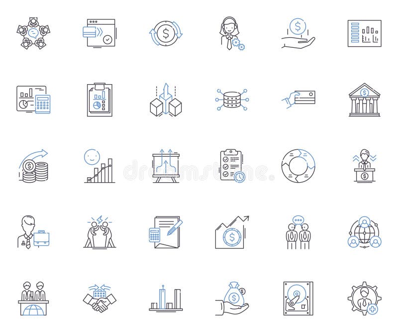 Lending agency outline icons collection. Loan, Financing, Credit, Borrowing, Mortgage, Approval, Interest vector and. Lending agency outline icons collection. Loan, Financing, Credit, Borrowing, Mortgage, Approval, Interest vector and