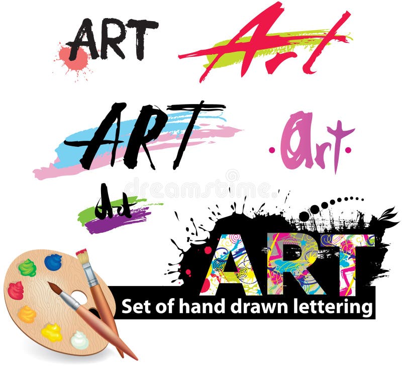 Set di scritte disegnate a mano illustrazione vettoriale