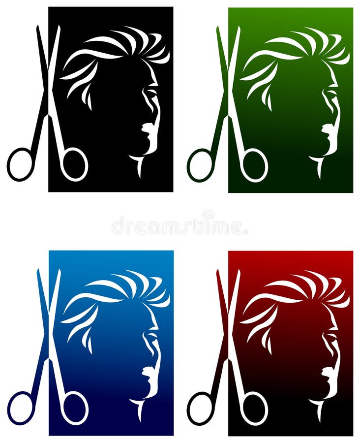 Insieme di logo dei parrucchieri illustrazione vettoriale Insieme di logo dei parrucchieri illustrazione vettoriale