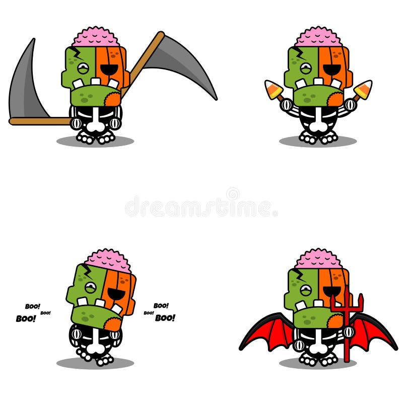 Insieme di pacchetti zombie zombie illustrazione di stock