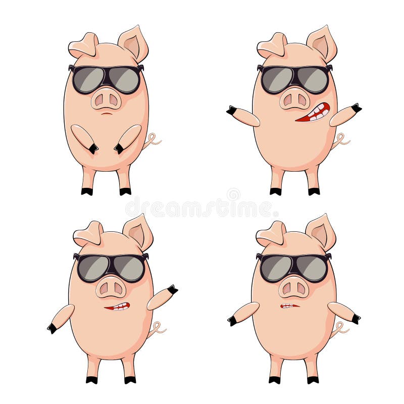 Insieme di piccoli maiali illustrazione vettoriale Insieme di piccoli maiali illustrazione vettoriale