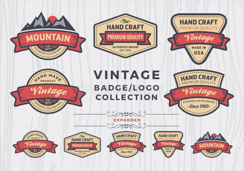 Insieme di progettazione d'annata logo/del distintivo, retro progettazione del distintivo per il logo Insieme di progettazione d'annata logo/del distintivo, retro progettazione del distintivo per il logo
