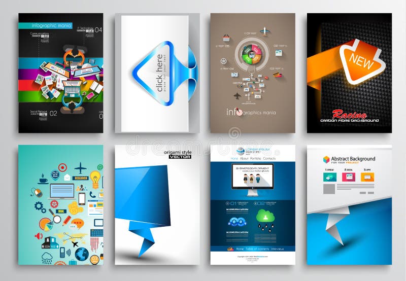 Insieme di progettazione dell'aletta di filatoio, modelli Web Progettazioni dell'opuscolo Insieme di progettazione dell'aletta di filatoio, modelli Web Progettazioni dell'opuscolo