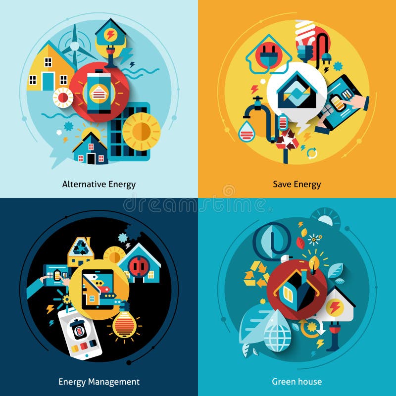 Set di Efficienza Energetica illustrazione vettoriale
