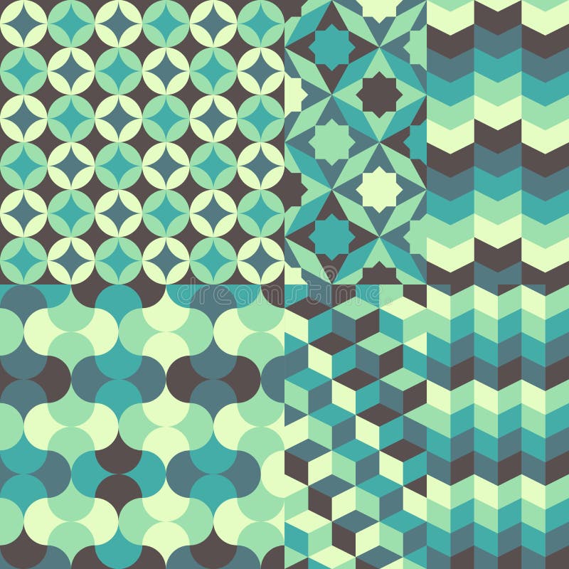 Insieme di retro modello geometrico astratto illustrazione di stock Insieme di retro modello geometrico astratto illustrazione di stock