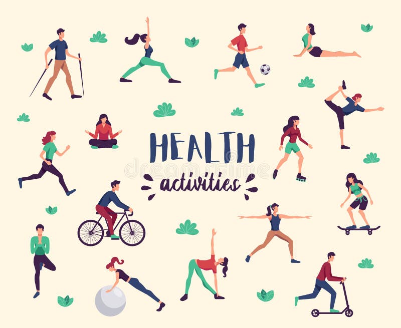 Insieme di salute di sport di forma fisica illustrazione di stock Insieme di salute di sport di forma fisica illustrazione di stock