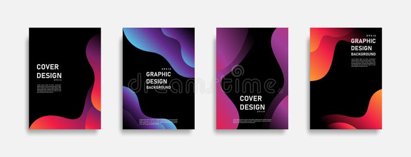 Insieme di sfondo astratto di una curva colorata astratta. royalty illustrazione gratis