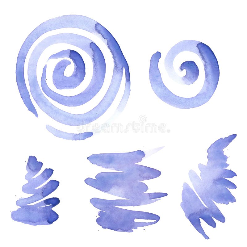 Insieme di sfondo dipinto con mano di acquerello blu astratto illustrazione di stock Insieme di sfondo dipinto con mano di acquerello blu astratto illustrazione di stock