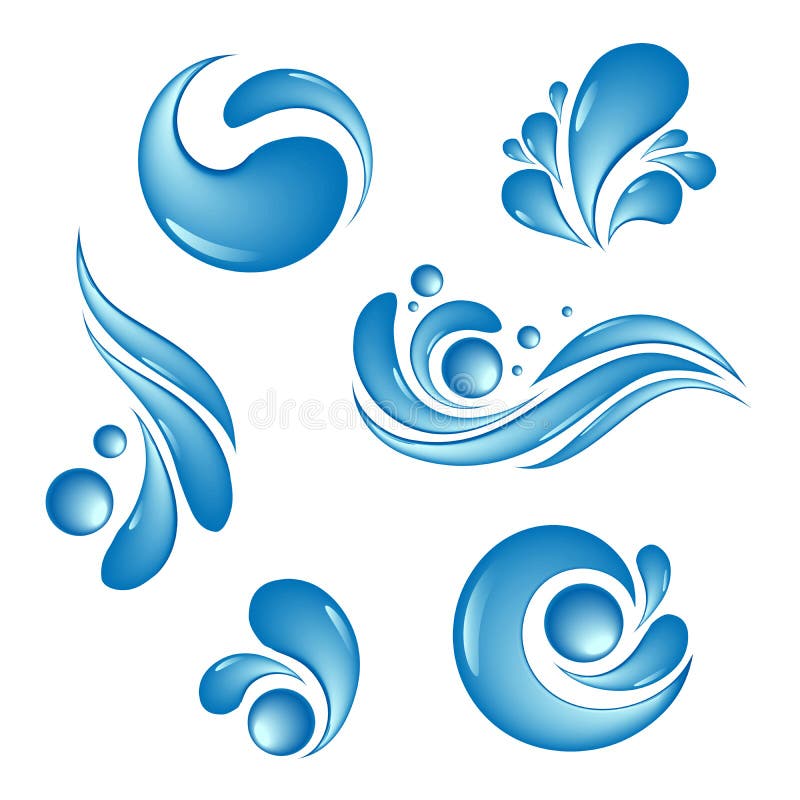 Insieme di simboli della goccia di acqua