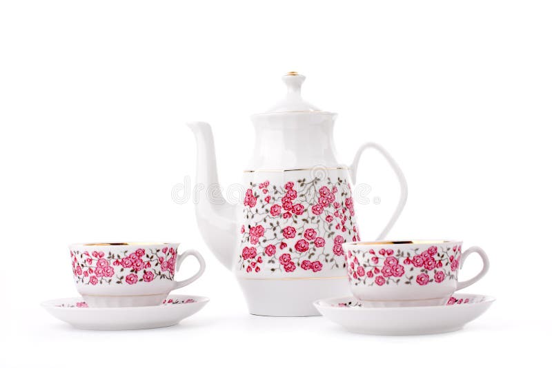 Insieme di tè elegante della porcellana fotografia stock libera da diritti Insieme di tè elegante della porcellana fotografia stock libera da diritti