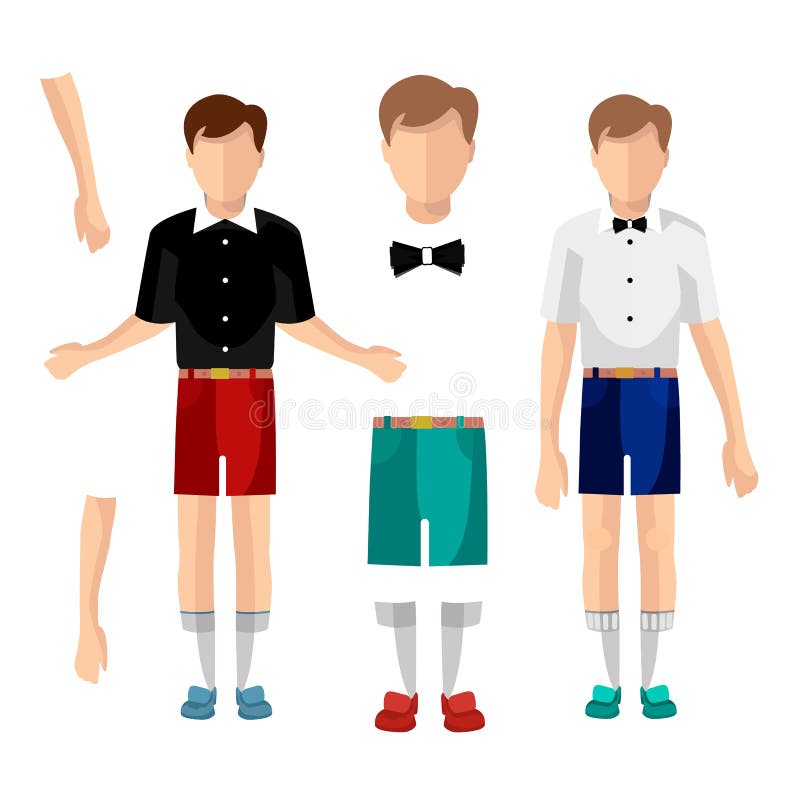 Insieme di un tipo in abbigliamento casual nelle pose differenti Un carattere per il vostro progetto Illustrazione di vettore in royalty illustrazione gratis Insieme di un tipo in abbigliamento casual nelle pose differenti Un carattere per il vostro progetto Illustrazione di vettore in royalty illustrazione gratis