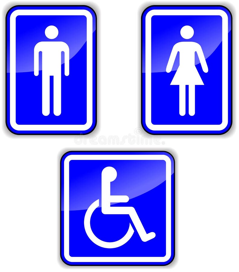 Insieme di vettore dei segni del wc illustrazione vettoriale