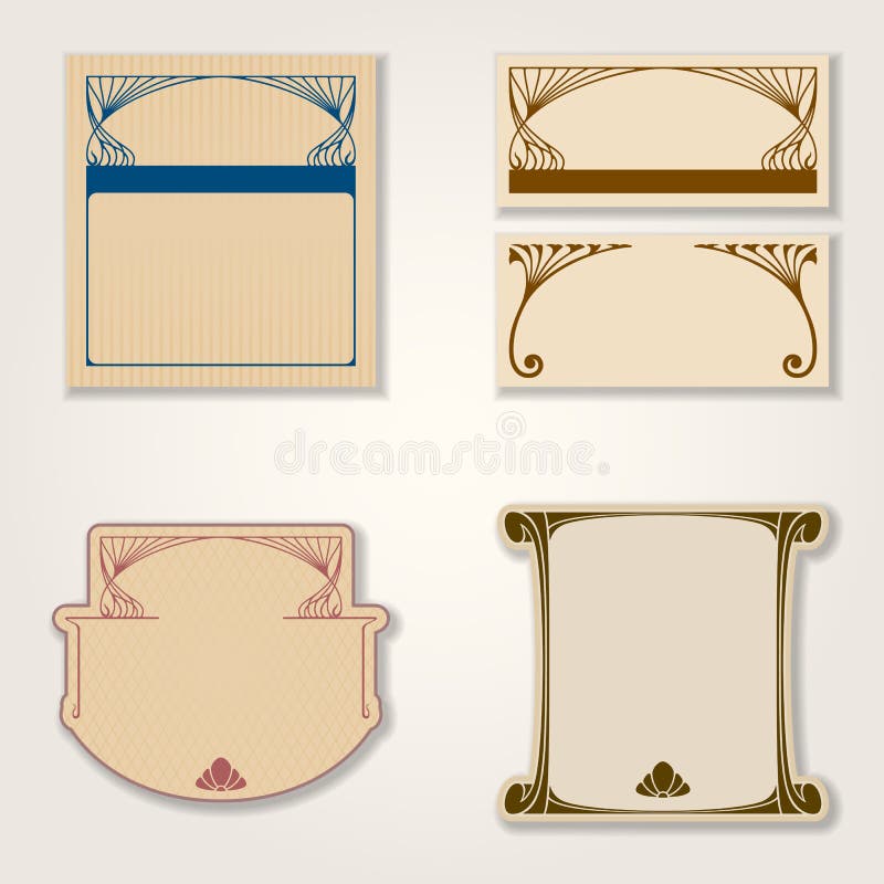 Insieme di vettore delle etichette d'annata illustrazione di stock Insieme di vettore delle etichette d'annata illustrazione di stock
