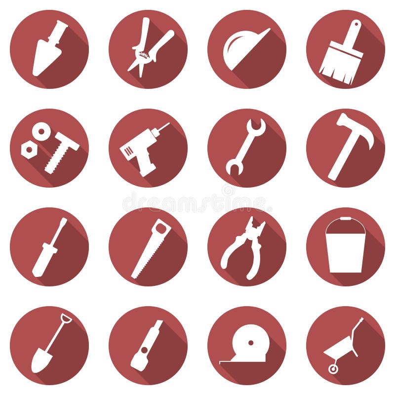 Insieme di vettore delle icone di concetto della costruzione Immagini piane degli strumenti royalty illustrazione gratis Insieme di vettore delle icone di concetto della costruzione Immagini piane degli strumenti royalty illustrazione gratis