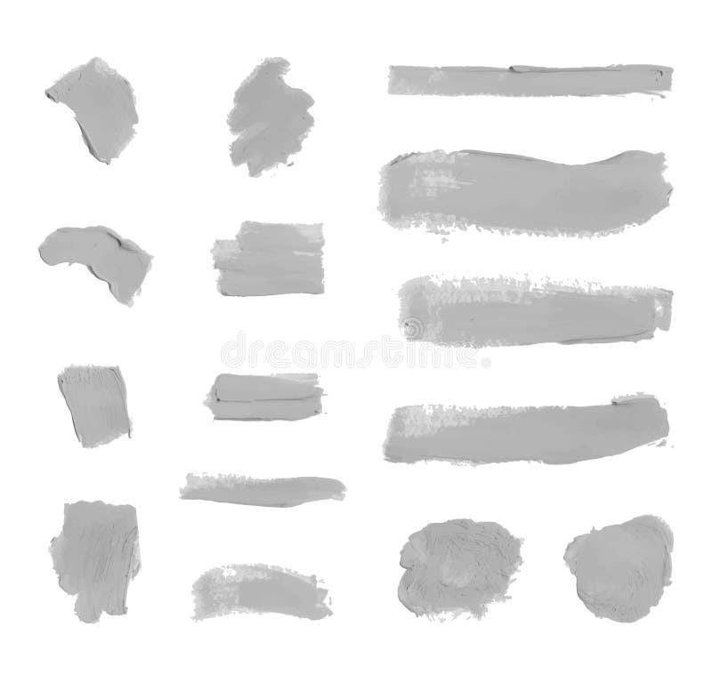 Insieme di vettore di Gray Paint Smudges incolore, cosmetici struttura, elemento di progettazione isolato illustrazione di stock Insieme di vettore di Gray Paint Smudges incolore, cosmetici struttura, elemento di progettazione isolato illustrazione di stock