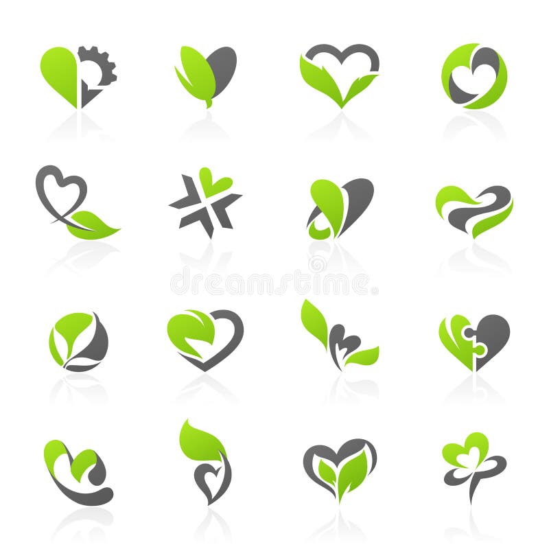 insieme Eco-di tema del modello di marchio di vettore illustrazione vettoriale insieme Eco-di tema del modello di marchio di vettore illustrazione vettoriale