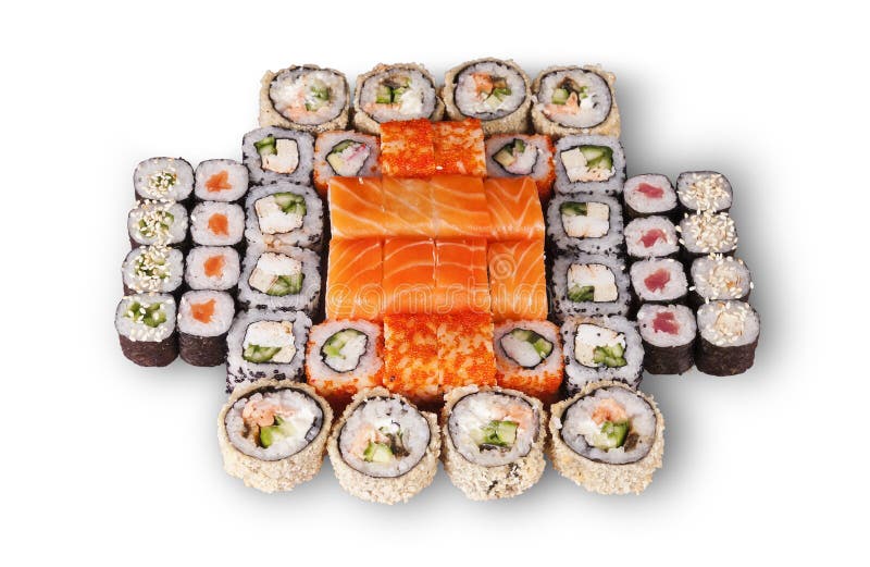 Insieme giapponese dei sushi fotografie stock Insieme giapponese dei sushi fotografie stock