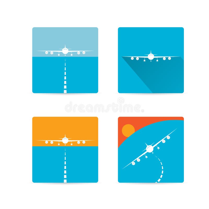 Insieme piano dell'icona dell'aeroplano di vettore. royalty illustrazione gratis Insieme piano dell'icona dell'aeroplano di vettore. royalty illustrazione gratis
