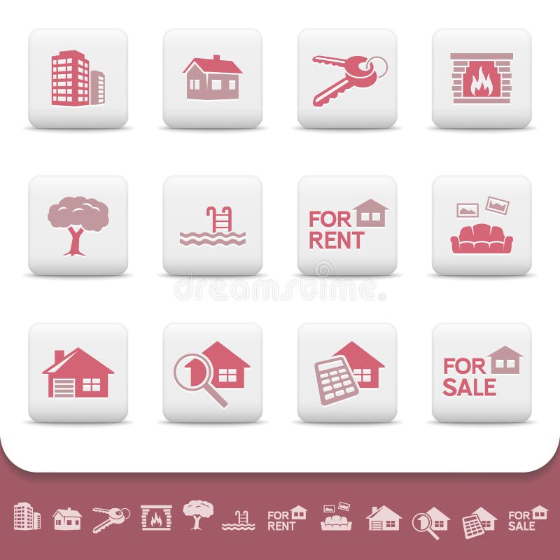 Insieme professionale dell'icona di affari del bene immobile illustrazione di stock Insieme professionale dell'icona di affari del bene immobile illustrazione di stock
