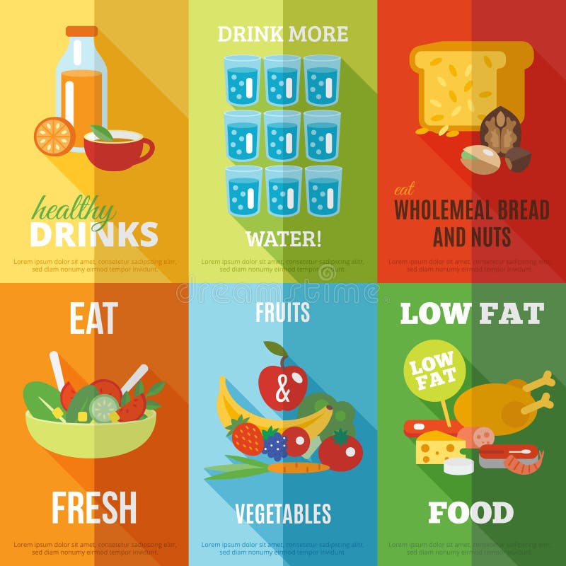 Insieme sano del manifesto di cibo royalty illustrazione gratis Insieme sano del manifesto di cibo royalty illustrazione gratis