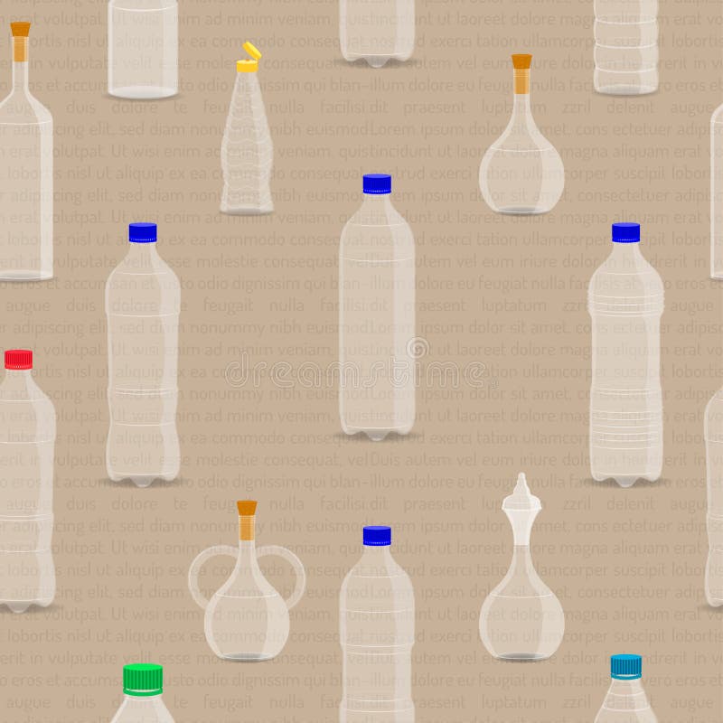 Insieme senza cuciture del modello della bottiglia di vetro e di plastica Illustrazione EPS10 di vettore illustrazione vettoriale Insieme senza cuciture del modello della bottiglia di vetro e di plastica Illustrazione EPS10 di vettore illustrazione vettoriale