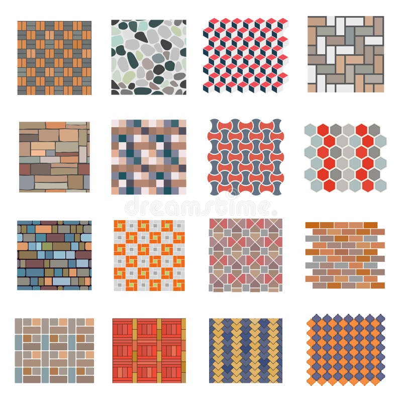 Insieme senza cuciture delle mattonelle della pietra della strada illustrazione vettoriale Insieme senza cuciture delle mattonelle della pietra della strada illustrazione vettoriale